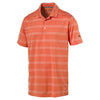 Puma Golf Men's High Vibrant Orange Stripe Pounce Polo