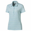 Puma Golf Women's Nrgy Turquoise Heather Stripe Golf Polo