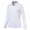 Puma Golf Women's Bright White Long Sleeve Golf Polo