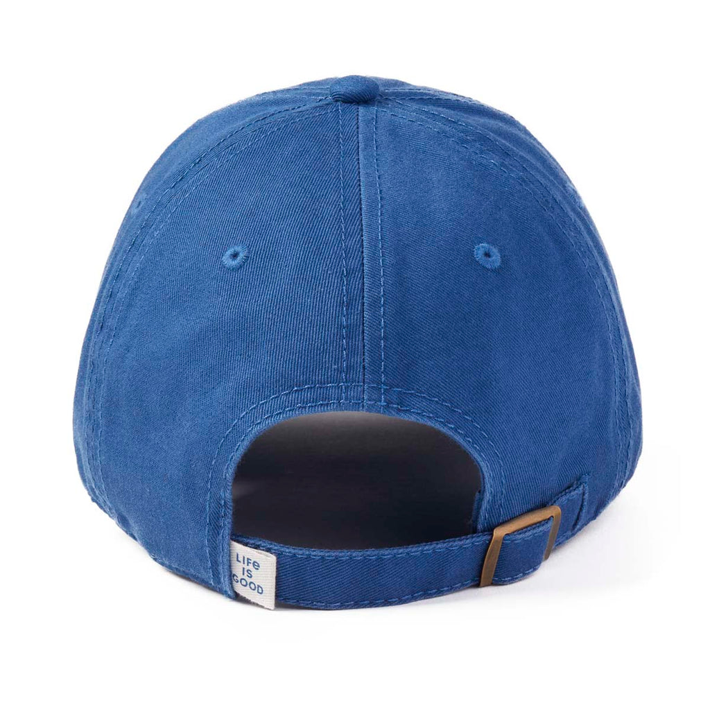 Life Is Good Vintage Blue Oval Tattered Chill Cap