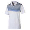 Puma Golf Men's Bright White/Electric Blue Lemonade Road Map Golf Polo