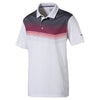 Puma Golf Men's Bright White/Paradise Pink Road Map Golf Polo