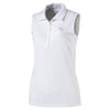 Puma Golf Women's Bright White Pounce Sleeveless Golf Polo