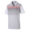 Puma Golf Men's Bright White/High Risk Red Highlight Stripe Polo