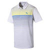 Puma Golf Men's Bright White/Lemon Tonic Highlight Stripe Polo