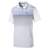 Puma Golf Men's Bright White/Marina Highlight Stripe Polo