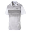 Puma Golf Men's Bright White/Quarry Highlight Stripe Polo