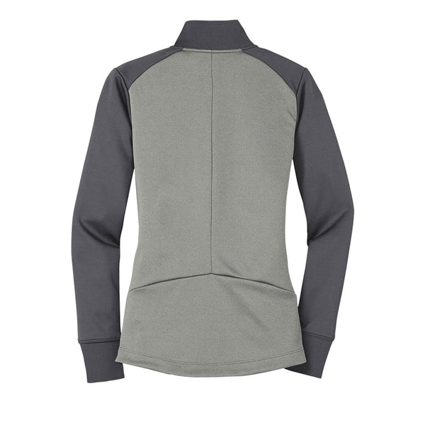 Nike Women's Athletic Grey Heather/ Dark Grey Dri-FIT Long Sleeve Quar