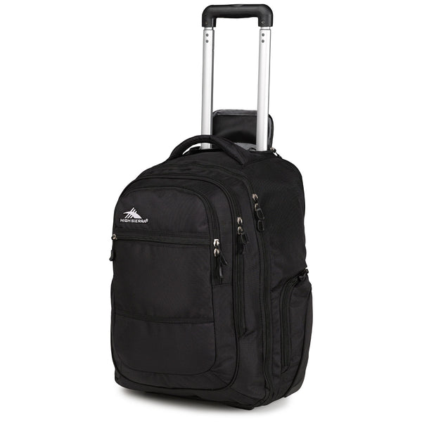High Sierra Black Rev Wheeled Backpack
