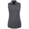 Puma Golf Women's Black Rotation Stripe Sleeveless Polo