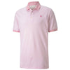Puma Golf Men's Pale Pink Signature Stripe Golf Polo