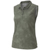 Puma Golf Women's Thyme Floral Dye Sleevless Golf Polo