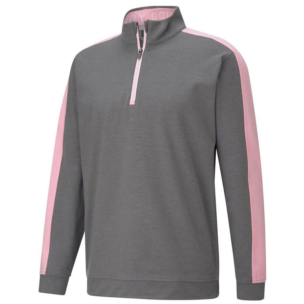 Puma Golf Men's Quiet Shade/Pink Lady Cloud Spun T7 Golf Quarter Zip