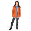 Charles River Women's Orange/Stripe New Englander Rain Jacket with Print Lining