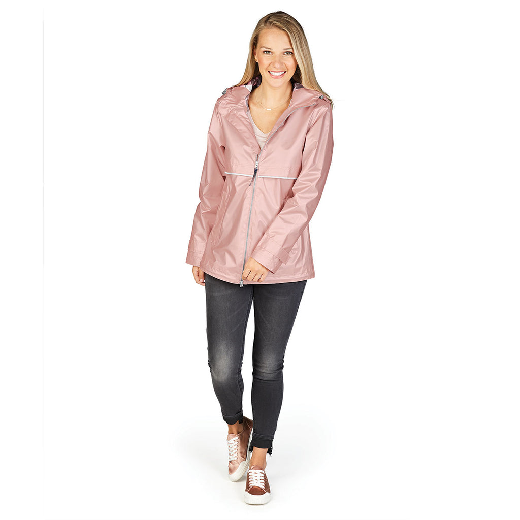 Charles River Women's Rose Gold/Plaid New Englander Rain Jacket with Print Lining