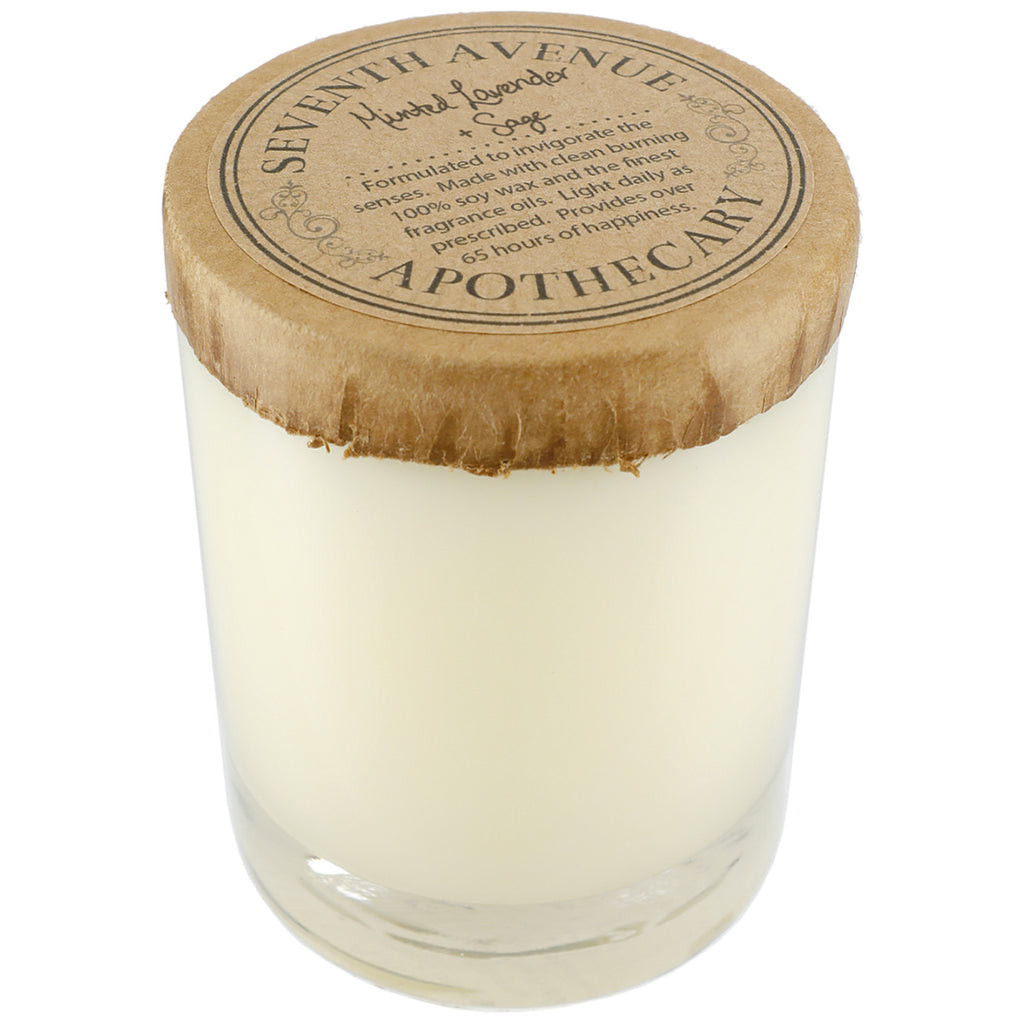 Seventh Avenue Apothecary White Minted Lavender and Sage 11 oz Glass Jar Candle
