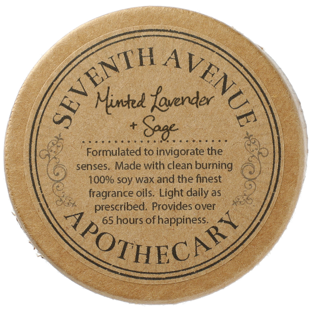 Seventh Avenue Apothecary White Minted Lavender and Sage 11 oz Glass Jar Candle
