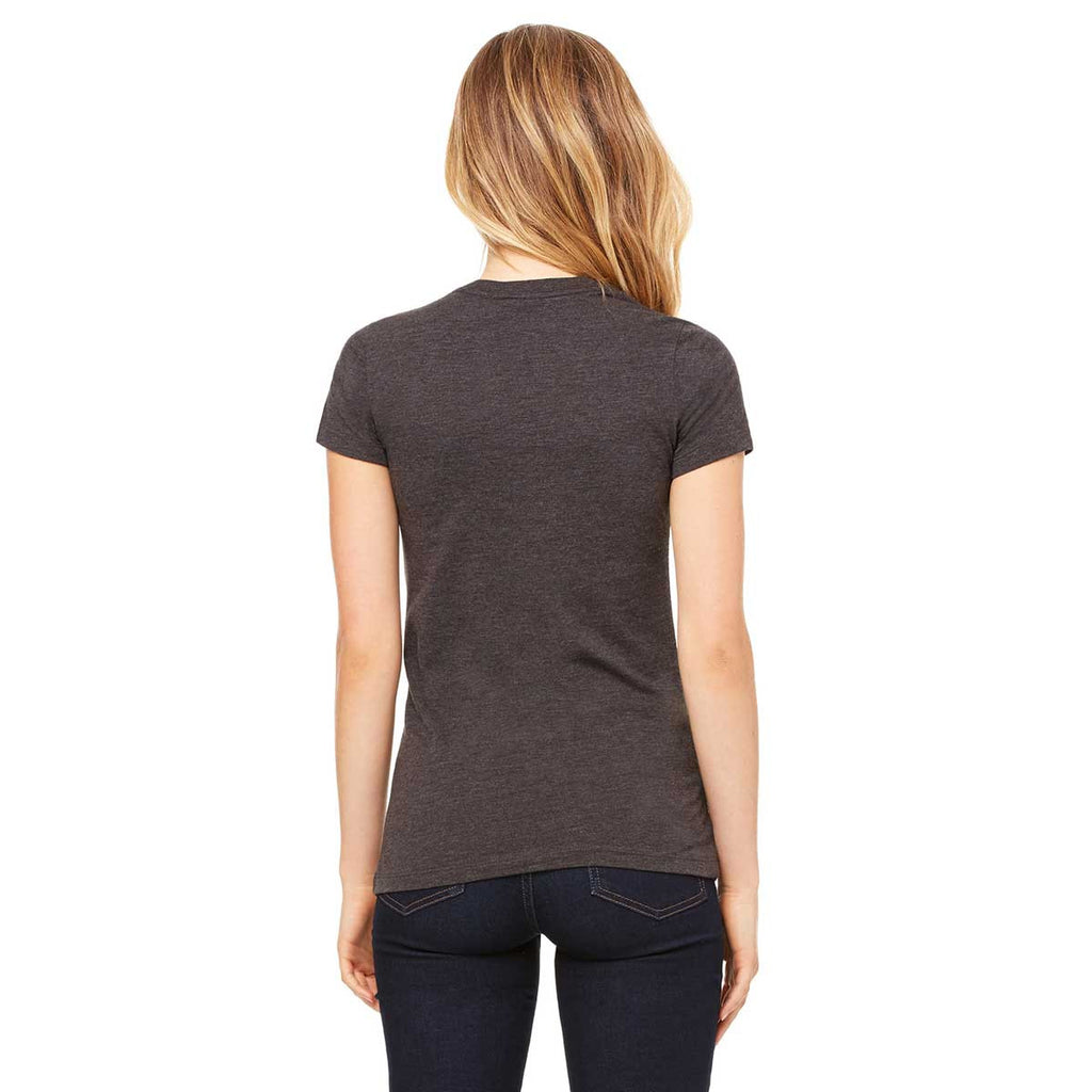 Bella + Canvas Women's Dark Grey Heather Jersey Short-Sleeve T-Shirt