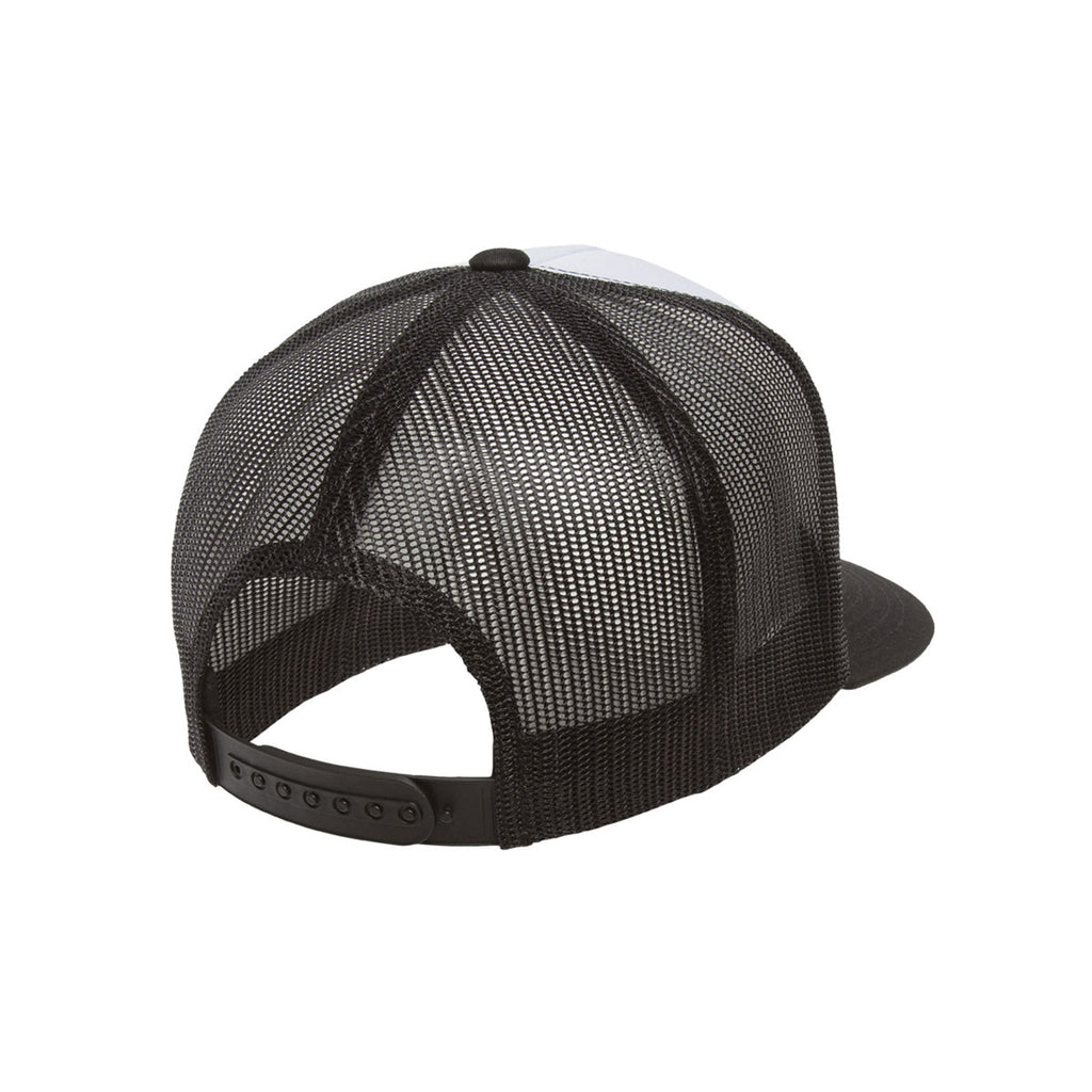 Yupoong Black/White Classic Trucker with White Front Panel Cap
