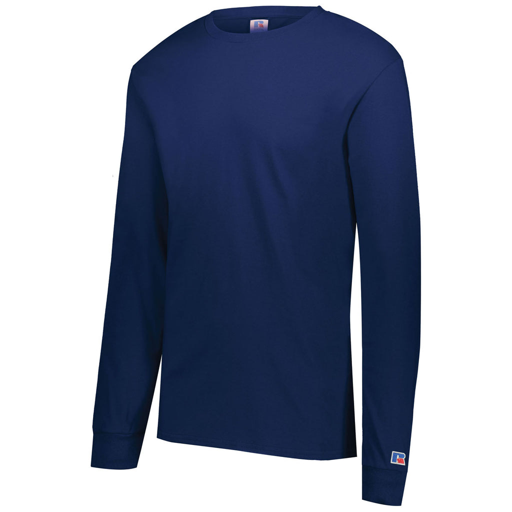 Russell Unisex Navy Classic Long Sleeve Tee