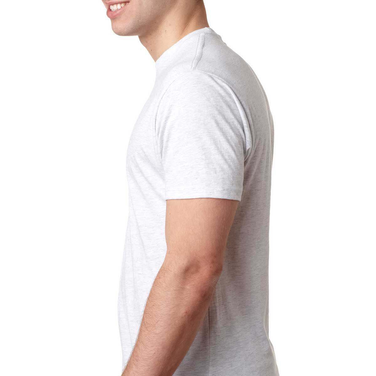 Next Level Men's Triblend Crew T-Shirt – Heather White, Super Soft Tri-Blend Jersey, Comfort Fit