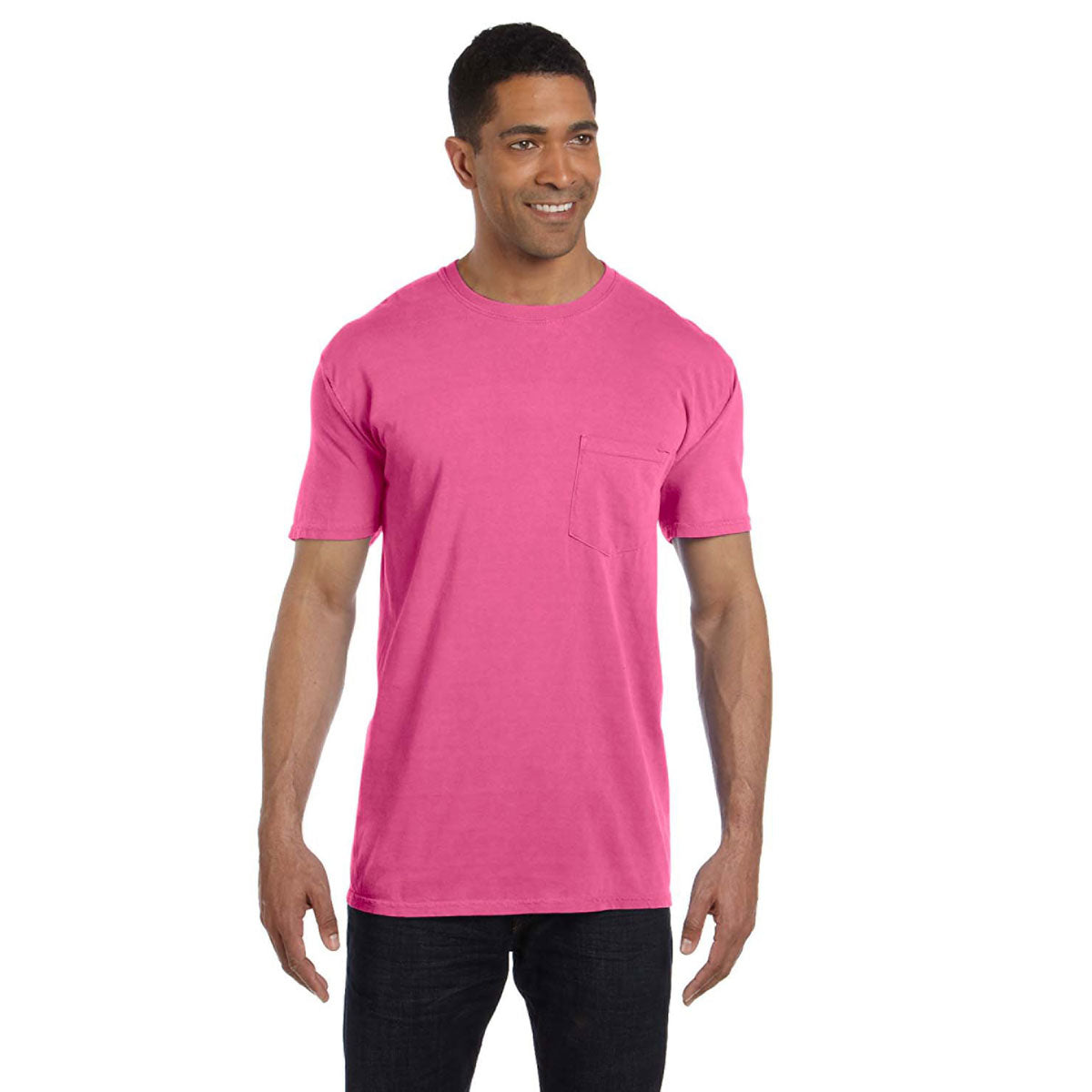 celle Learner vandring Comfort Colors Men's Neon Pink 6.1 oz. Pocket T-Shirt