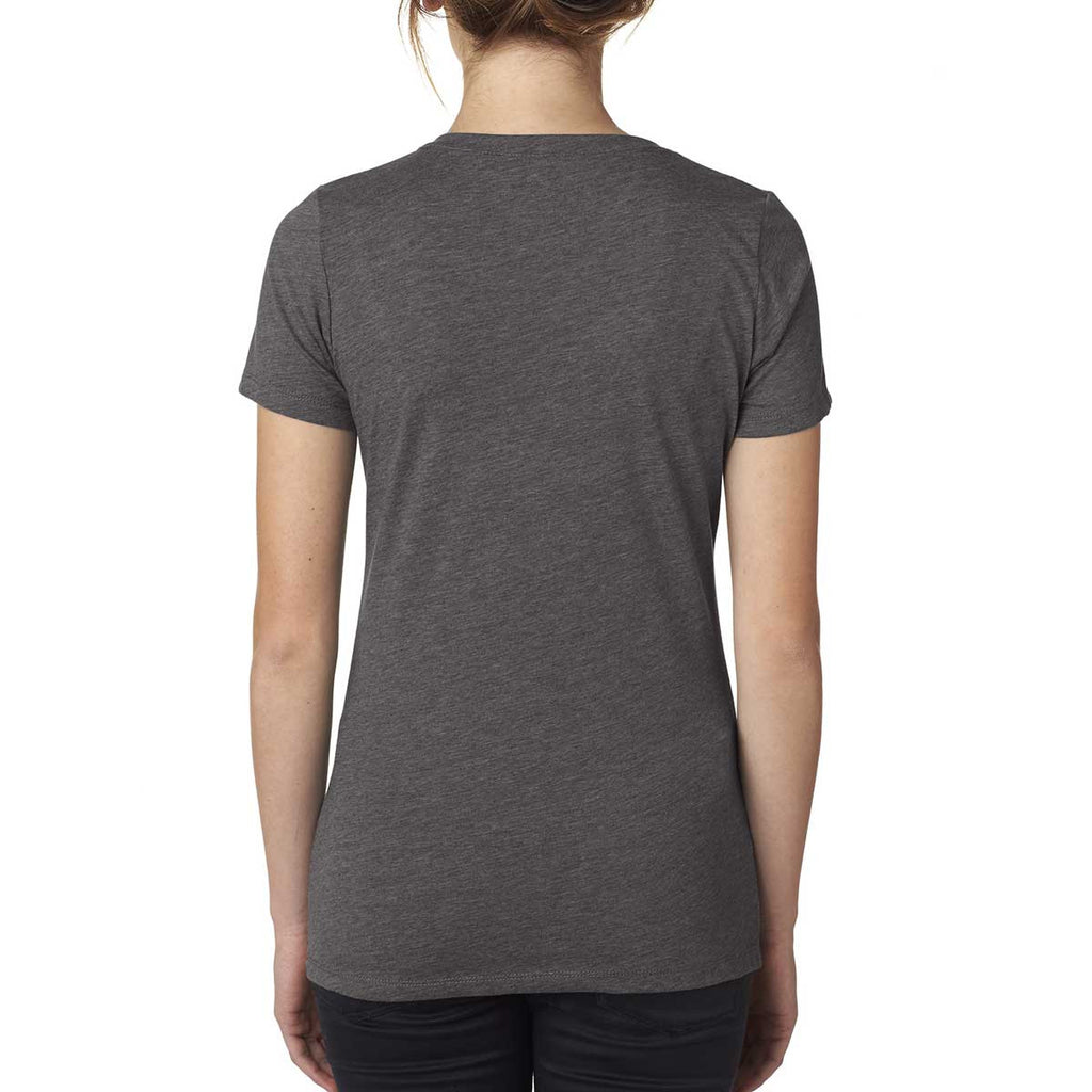 Next Level Women's Charcoal Poly/Cotton V-Neck Tee