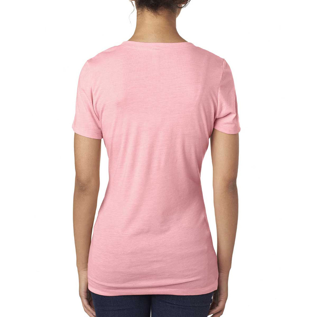 Next Level Women's Dusty Pink Poly/Cotton V-Neck Tee