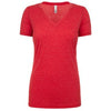 Next Level Women's Red Poly/Cotton V-Neck Tee