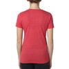 Next Level Women's Red Poly/Cotton V-Neck Tee