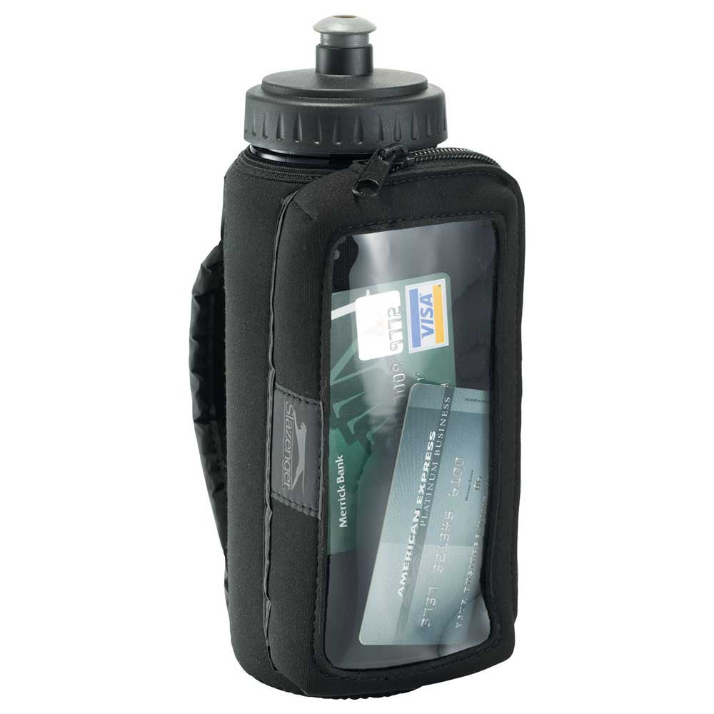 Slazenger Black Handheld Sport Bottle with Phone Holder