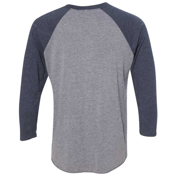 Next Level Unisex Vintage Navy/Premium Heather Triblend 3/4-Sleeve Rag