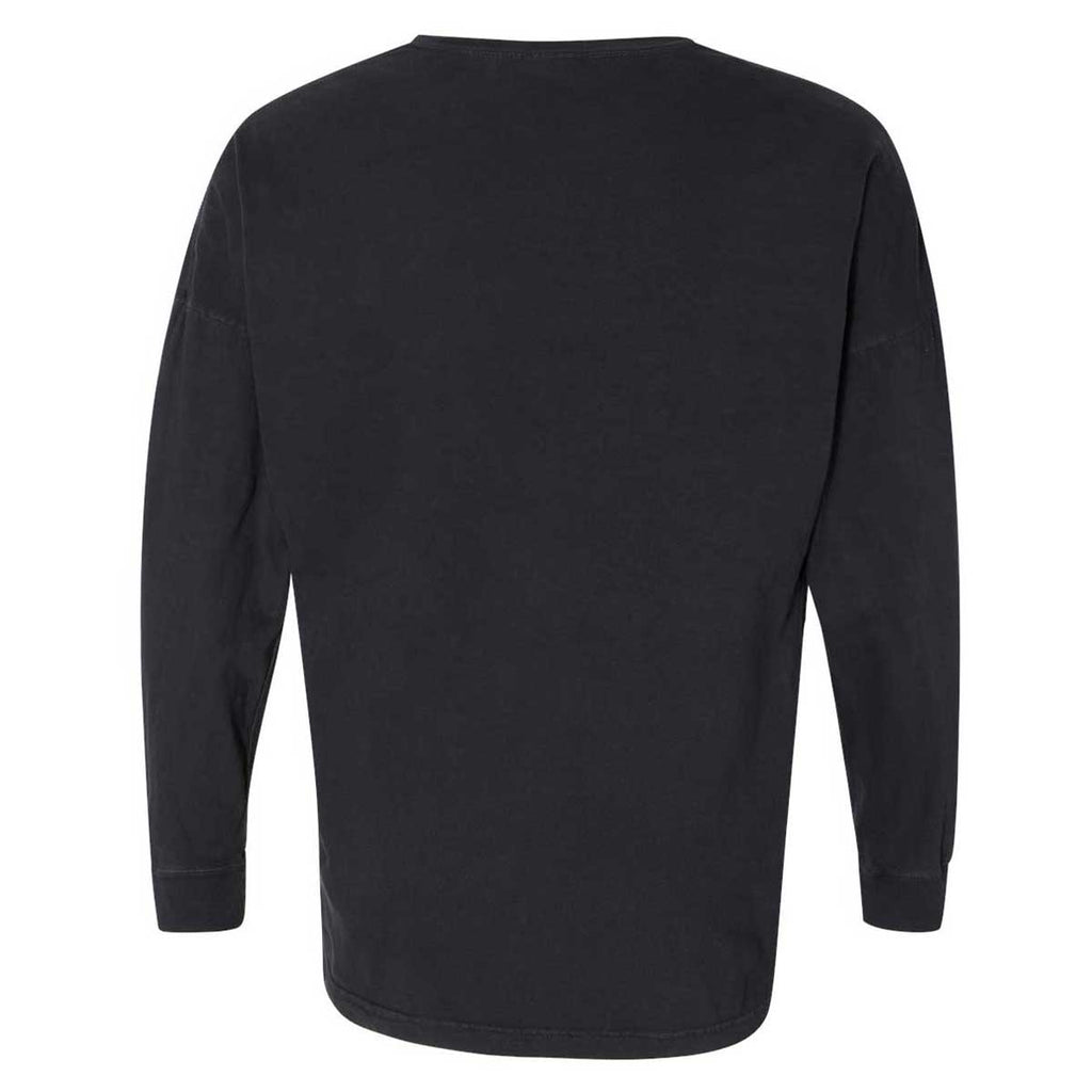 Comfort Colors Women's Black Garment-Dyed Drop-Shoulder Long Sleeve T-Shirt