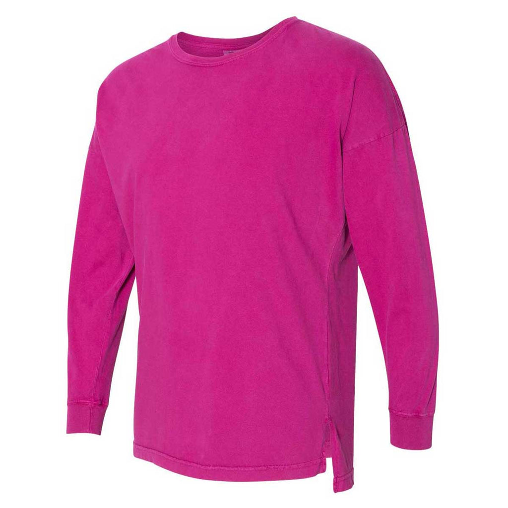 Comfort Colors Women's Boysenberry Garment-Dyed Drop-Shoulder Long Sleeve T-Shirt