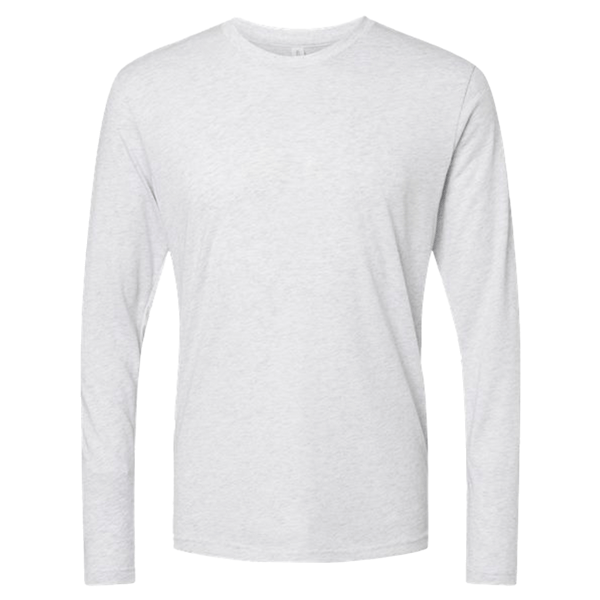 Next Level Men's Triblend Long Sleeve Crewneck T-Shirt - Heather White, XS - 50% Polyester/25% Cotton/25% Rayon
