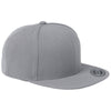 Yupoong Silver 6-Panel Structured Flat Visor Classic Snapback