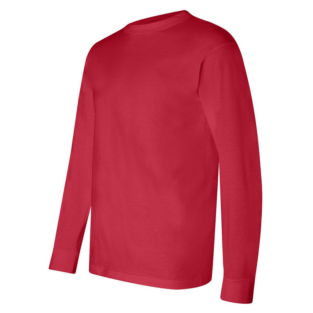Bayside Men's Red USA-Made Long Sleeve T-Shirt