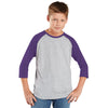 LAT Youth Vintage Heather/Vintage Purple Baseball Fine Jersey T-Shirt