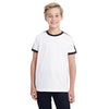 LAT Youth White/Black Soccer Ringer Fine Jersey T-Shirt