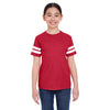 LAT Youth Vintage Red/Blended White Football Fine Jersey T-Shirt