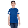 LAT Youth Vintage Royal/Blended White Football Fine Jersey T-Shirt