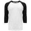 Next Level Unisex Black/White CVC 3/4 Sleeve Raglan Baseball T-Shirt