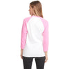 Next Level Unisex Hot Pink/White CVC 3/4 Sleeve Raglan Baseball T-Shirt