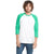 Next Level Unisex Kelly Green/White CVC 3/4 Sleeve Raglan Baseball T-Shirt