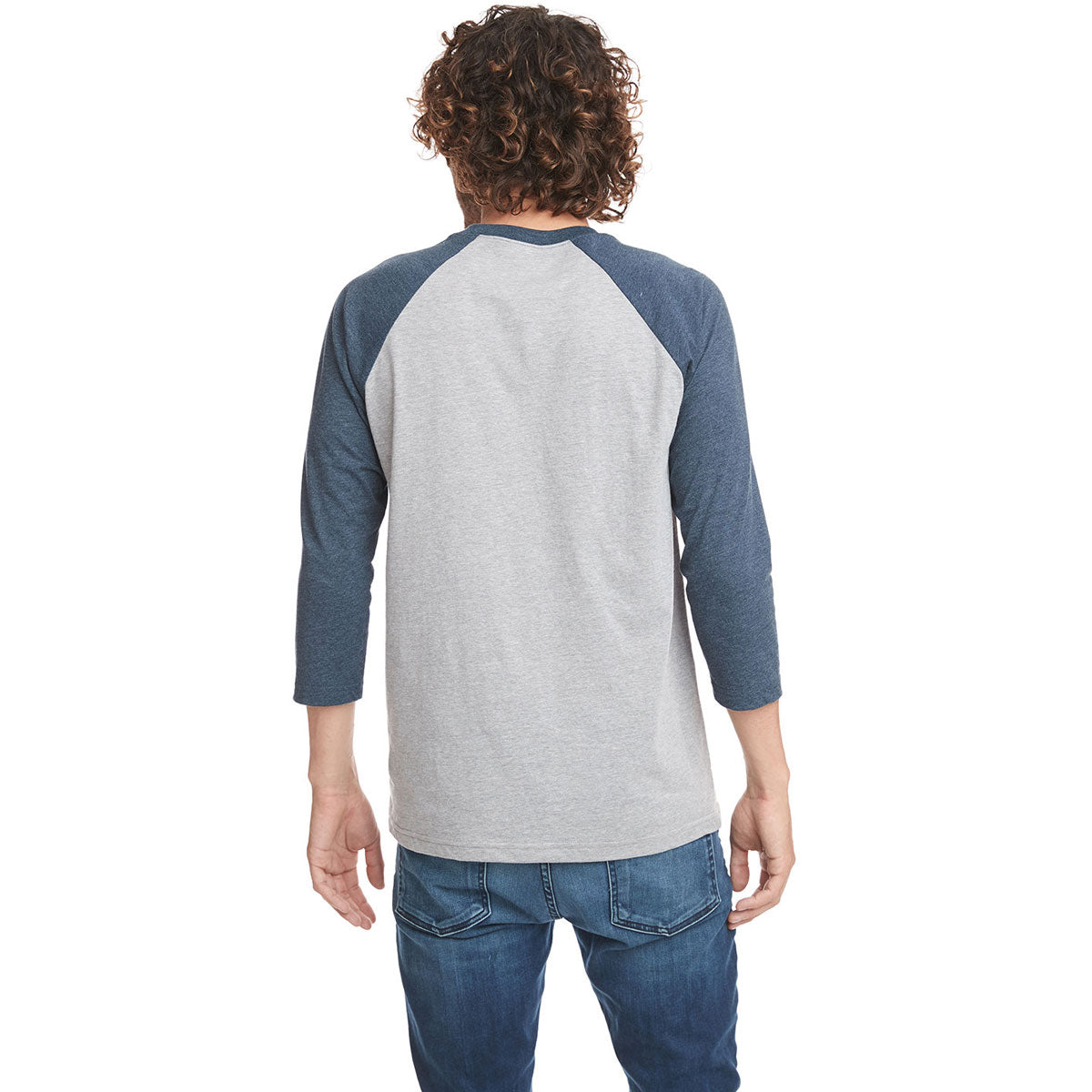 Next Level Unisex Midnight Navy/Dark Heather Grey CVC 3/4 Sleeve Ragla