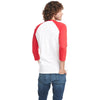 Next Level Unisex Red/White CVC 3/4 Sleeve Raglan Baseball T-Shirt