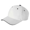 Yupoong White/Black Brushed Cotton Twill 6-Panel Mid-Profile Sandwich Cap