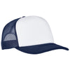 Yupoong Navy/White/Navy Classic Curved Foam Trucker Cap - White Front Panel