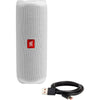 JBL White Steel Flip 5 Portable Bluetooth Speaker