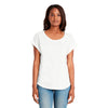 Next Level Women's White Dolman With Rolled Sleeves